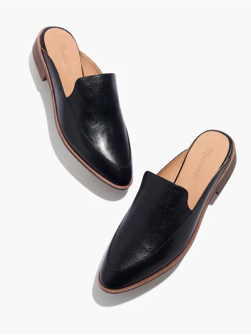 Madewell Frances Loafer Mule in Black Leather